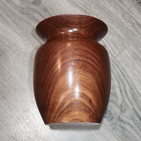 Vintage Wooden Dark Vase - Picture 4 of 6